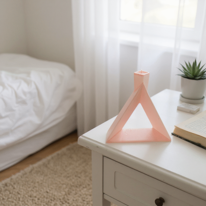 Triangle Ceramic Flower Vase – Modern Hollow Triangle Vase for Home, Office & Table Decoration