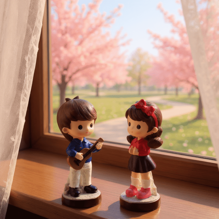 Polyresin Couple Showpiece 7.5 Inch | Romantic Boy & Girl Figurine | Beautiful Finish Love Symbol Gift for Home Décor